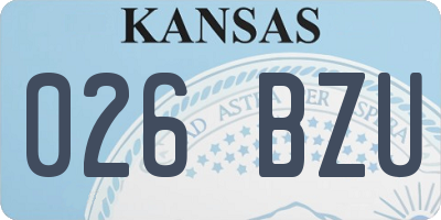 KS license plate 026BZU