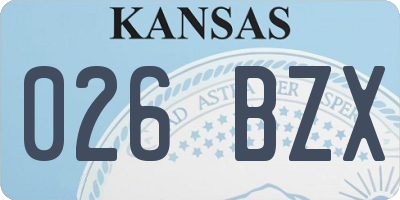 KS license plate 026BZX