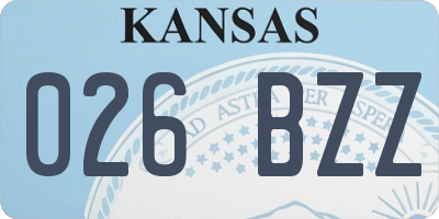 KS license plate 026BZZ