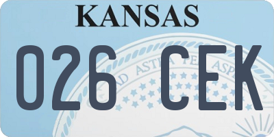 KS license plate 026CEK
