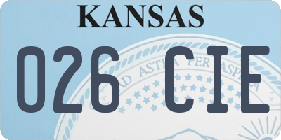KS license plate 026CIE