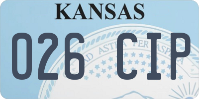 KS license plate 026CIP