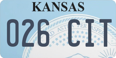 KS license plate 026CIT