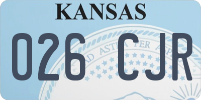 KS license plate 026CJR