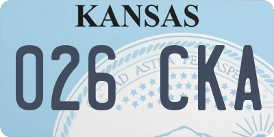 KS license plate 026CKA