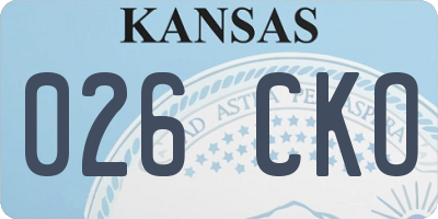 KS license plate 026CKO