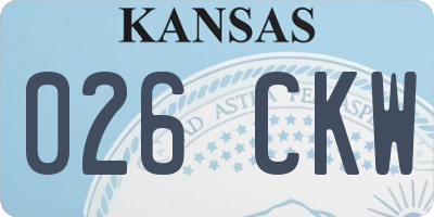 KS license plate 026CKW