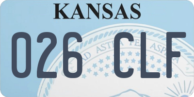 KS license plate 026CLF