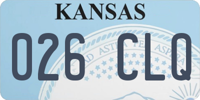 KS license plate 026CLQ