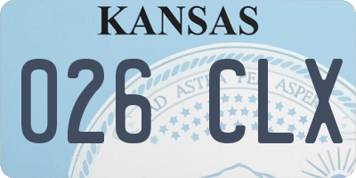 KS license plate 026CLX