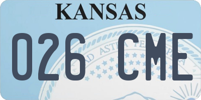 KS license plate 026CME