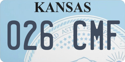 KS license plate 026CMF