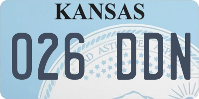 KS license plate 026DDN
