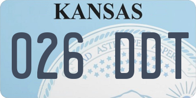 KS license plate 026DDT