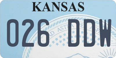 KS license plate 026DDW