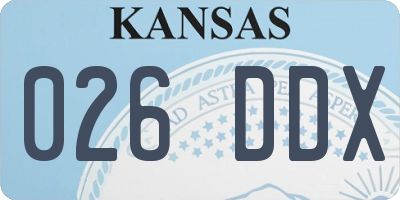 KS license plate 026DDX
