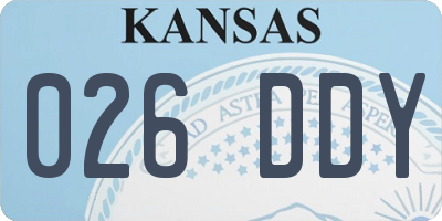 KS license plate 026DDY