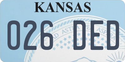 KS license plate 026DED