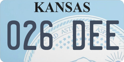 KS license plate 026DEE