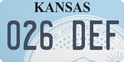 KS license plate 026DEF