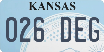 KS license plate 026DEG