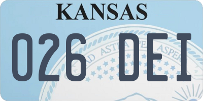 KS license plate 026DEI