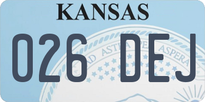 KS license plate 026DEJ