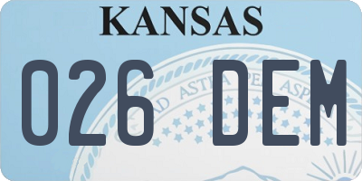 KS license plate 026DEM