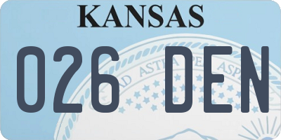 KS license plate 026DEN