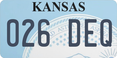 KS license plate 026DEQ