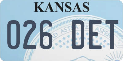 KS license plate 026DET