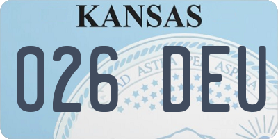 KS license plate 026DEU
