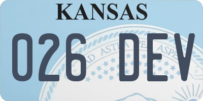 KS license plate 026DEV