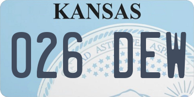 KS license plate 026DEW