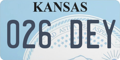 KS license plate 026DEY