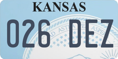 KS license plate 026DEZ