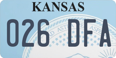 KS license plate 026DFA