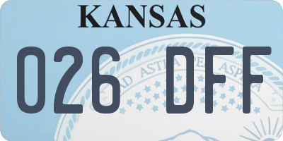 KS license plate 026DFF