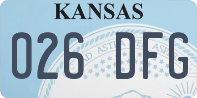 KS license plate 026DFG