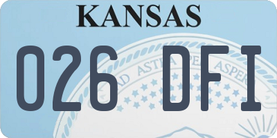 KS license plate 026DFI
