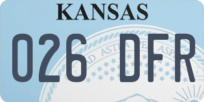 KS license plate 026DFR