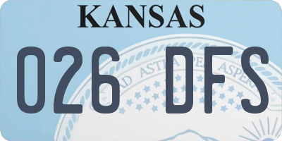 KS license plate 026DFS