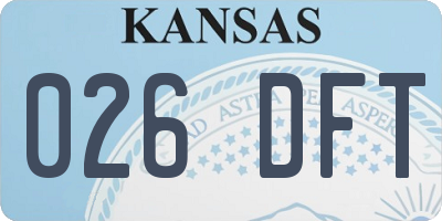 KS license plate 026DFT