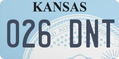 KS license plate 026DNT