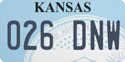 KS license plate 026DNW