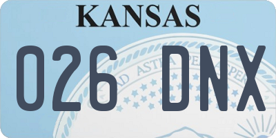 KS license plate 026DNX