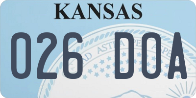 KS license plate 026DOA