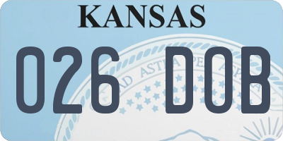 KS license plate 026DOB