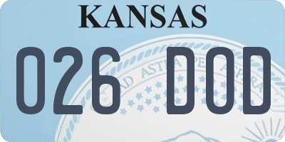 KS license plate 026DOD