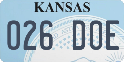 KS license plate 026DOE